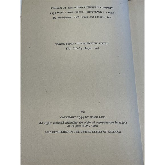 Home Sweet Homicide Craig Rice Tower Books Motion Picture Edition 1st Vint 1946 - Picture 7 of 12
